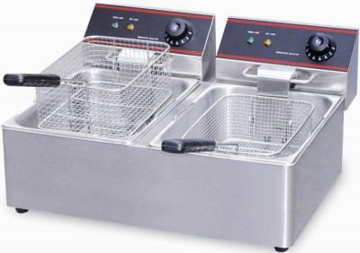 Фритюрница электрическая 2 ванны   4L*2双缸炸炉 